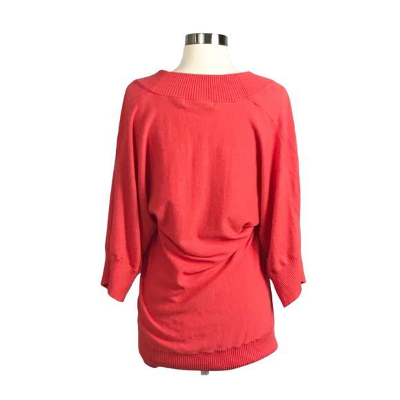 REISS Sweater Pullover Wool Angora Cashmere 3/4 Sleeves Orange Coral Small EUC - Picture 7 of 8